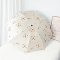 Ombrello pieghevole automatico beige Capybara con simpatica stampa per sole e pioggia - Manuale / Bianco Sporco