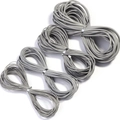 Gray genuine round leather cord set for DIY jewelry making and bracelet weaving - Light Gray
