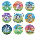 DIY Diamond Painting Coasters Set of 8 with Castle Designs and Metal Holder - Dreamy Castle Fairytale Style