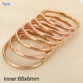 7pcs set of 18k rose gold plated stainless steel bangles with 68x6mm inner size - Rose Gold Set (7 Rings)