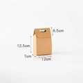 Bolsa de regalo de papel kraft con asa 12x7x12,5cm para embalaje minorista - Caja de Regalo Perforada Pequeña - Color Natural Kraft