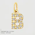 Sparkling 14K gold plated stainless steel letter B pendant with pavé zircon settings - Letter B(ZP39269) / Gold