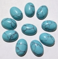 Oval turquoise gemstone cabochons with black veins for DIY jewelry making - Synthetic Turquoise