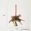 Christmas bell pendant with pine cones and red ribbon, size 19cm x 16cm, weight 15g - Two-Tone String Trumpet Bell