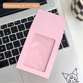 Funda rosa estética para tarjetas con ventana transparente de almacenamiento, 8,5x11cm - Tarjetero / Funda de Almacenamiento / Rosa