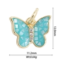 Macro view of butterfly pendant showing 12.0mm size and blue gemstone inlay details - Blue Mosaic Butterfly (DZ-1763)