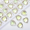 Iridescent 12mm heart-shaped faceted crystal glass rhinestones for crafts and accessories - Goose Yellow
