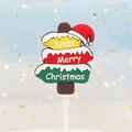 Soft PVC Christmas sign cake topper featuring Xmas greetings and snowy hat design - New Soft Glue Christmas Road Sign