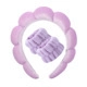 Light purple plush headband and wristband set for facial washing and skincare routines - Velvet Purple Headband + 2 Wristbands