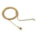 Polished 18K gold-plated stainless steel O-chain necklace with secure lobster clasp - Gold (0.3x45cm)
