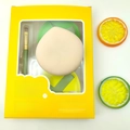 Extra large peach beauty blender and brush makeup sponge set in yellow window box - Marshmallow Set (XL)