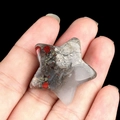 Star-shaped natural mixed ore stone with red jasper and pyrite in a 30mm polished finish - African Blood Stone