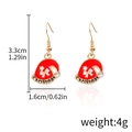 Christmas hat earrings with red oil-drop finish and bow detail, sized 3.3x1.6cm - Christmas Hat with Bow (D1101)