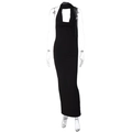 Sexy black bodycon dress with halter neck and cutout design for women - S / Black