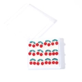 12-pair pack of cute red cherry stud earrings with green leaves in a square clear box - One Box/6 Pairs / Red