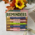 5-piece colorful ballpoint pen set with gold clips and autumn theme reminders card - Reminders (Sarcastic)