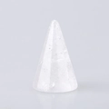 Cone-shaped natural clear crystal ring holder with authentic quartz stone texture - Clear Quartz Ring Holder