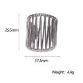 Silver hollow line ring with dimensions 25.5mm by 17.4mm and weight of 4.4g - Steel Color (JR650)