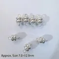 Silver metal wavy column bead connector for DIY jewelry making 7x12mm size - Burger Style / Silver