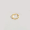 Bague ouverte dorée ajustable avec œil maléfique et pierres de zircone éclatantes - Style Zirconia Carré Blanc