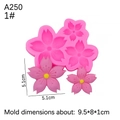 Stampo in silicone rosa con tre motivi a fiori di ciliegio per fondente e argilla - Rosa