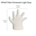 Minimalist matte beige ceramic palm jewelry display stand with OK gesture hand shape - Five-Finger Palm-HP467 / Milk Grey