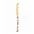 Detailed shot of golden spiral metal clip with irregular grey stone beads tassel - Short Style / Light Purple