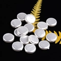 Flat round white ABS imitation pearl beads with lustrous finish for jewelry making - Round Disk Style (12mm)