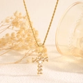 Elegant gold stainless steel necklace featuring heart-shaped zircon cross pendant decoration - Style 9-Heart Shaped Splicing