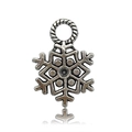 Vintage snowflake alloy pendant in antique silver finish for DIY jewelry making - Snowflake Type D