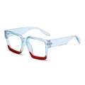 Occhiali quadrati montatura spessa blu chiaro trasparente con sfumature rosso scuro - Blu Rosso Sfumato