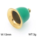 Grüner Emaille-Edelstahl-Glockenanhänger für DIY-Schmuck in Goldoptik, 13mm breit - Grün