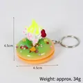 Porte-clés donut vert avec glaçage crème et étoile, pendentif compact de 4,5cm pour sac - Décoration beignet bonbon (avec porte-clés) / 4.50cm / Verdoyant