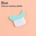 Mint green silicone eyeliner and mascara guard with a white handle for eye makeup - Short Handle / Blue