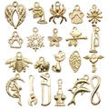 Golden metal alloy mixed charms collection with musical notes and animal motifs - Mixed 21 Styles Set