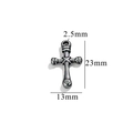 Silver vintage cross pendant with dimensions of 23mm height and 13mm width in metal - Style 30
