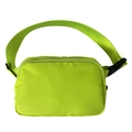 Fluorescent green nylon running waist bag with adjustable strap and buckle closure - Fluorescent Green