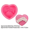 Rosa 3D-Herz-Hände Silikonform für DIY Seife und Kerzen mit fertigen Bastelarbeiten - Stil 1 / Rosa