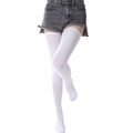 Détail de chaussettes hautes blanches montrant texture et ajustement sur les jambes - Blanc