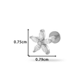 Silver flower labret stud with five marquise zirconia stones and flat back post - Marquise Flower (0169-3#) / Silver