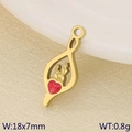 Gold stainless steel Mother's Day heart pendant charm with teardrop shape, 18x7mm - Teardrop Heart Silhouette (KLJ9578-ZLA)