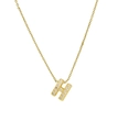 Classic 18k gold plated necklace with micro-pave zircon H letter pendant for women - Letter H