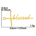 18k gold plated stainless steel 'blessed' word pendant with measurement dimensions - Blessed / Gold