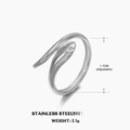 Anillo de serpiente plateado en acero inoxidable con banda ajustable de 1,7 cm - Abierto Ajustable / Color Acero