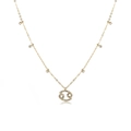Collier signe du Cancer plaqué or avec pendentif symbole serti de cristaux brillants - Cancer