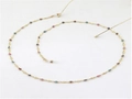 Catenella per occhiali dorata con ciondoli a forma di occhio greco e stelline - Catena Malocchio e Stella / Oro