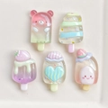 Lot de 5 breloques de glaces en résine colorée avec texture gelée pour DIY - Style Aléatoire Mixte
