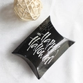 Halloween black pillow gift box with spider web design and Happy Halloween text - Happy Halloween Black Pillow Box