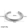 Poliertes Edelstahl-Armband für Damen mit präzisem 60 mm Innendurchmesser Design - Silber (TB7127-S)