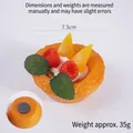 Realistic PU fruit egg tart fridge magnet with 7.3cm diameter and magnetic base - Peach Raspberry Tart - Fridge Magnet